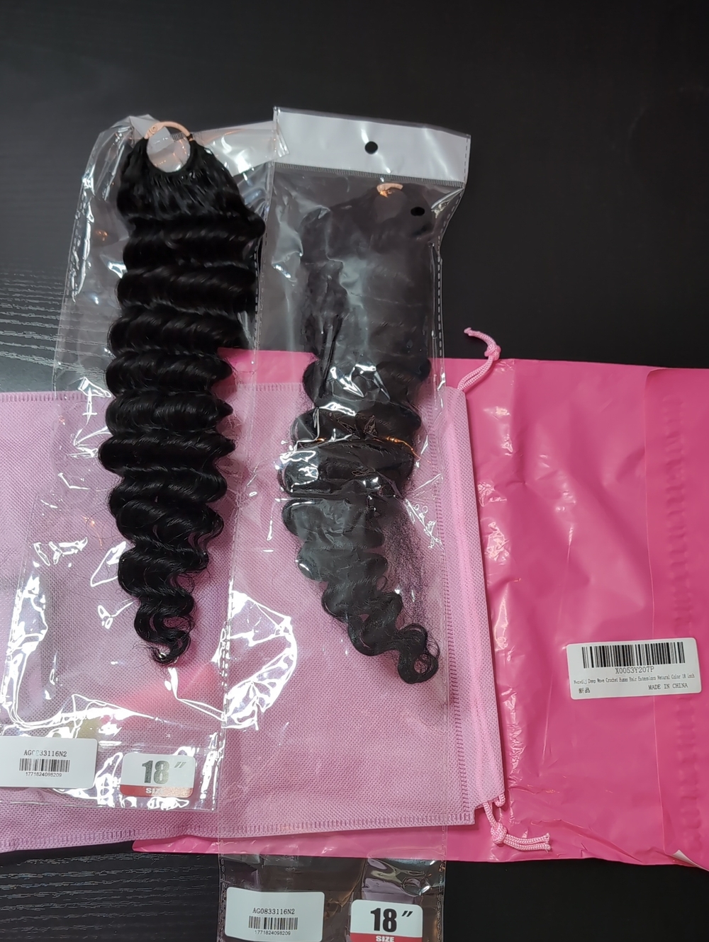 18 Inch Deep Wave Miracle Knots Feather Crochet Hair 120 G 96 Strands Natural